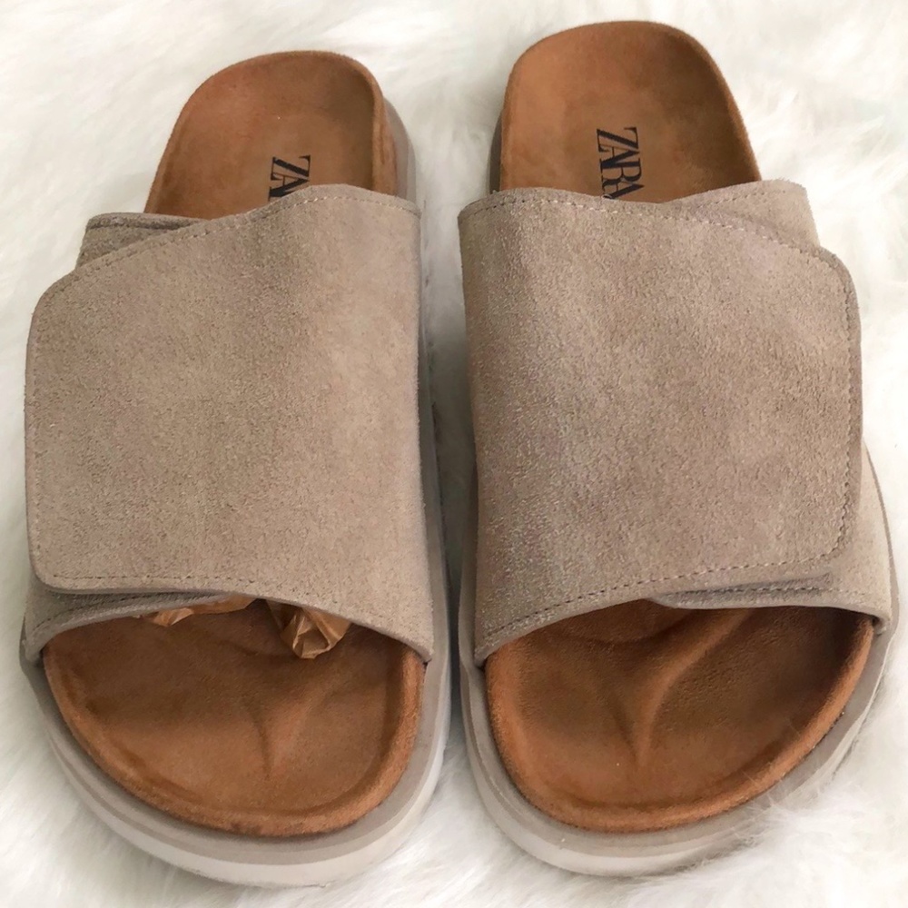 Zara Men's Beige Flip Flop Size 41/10